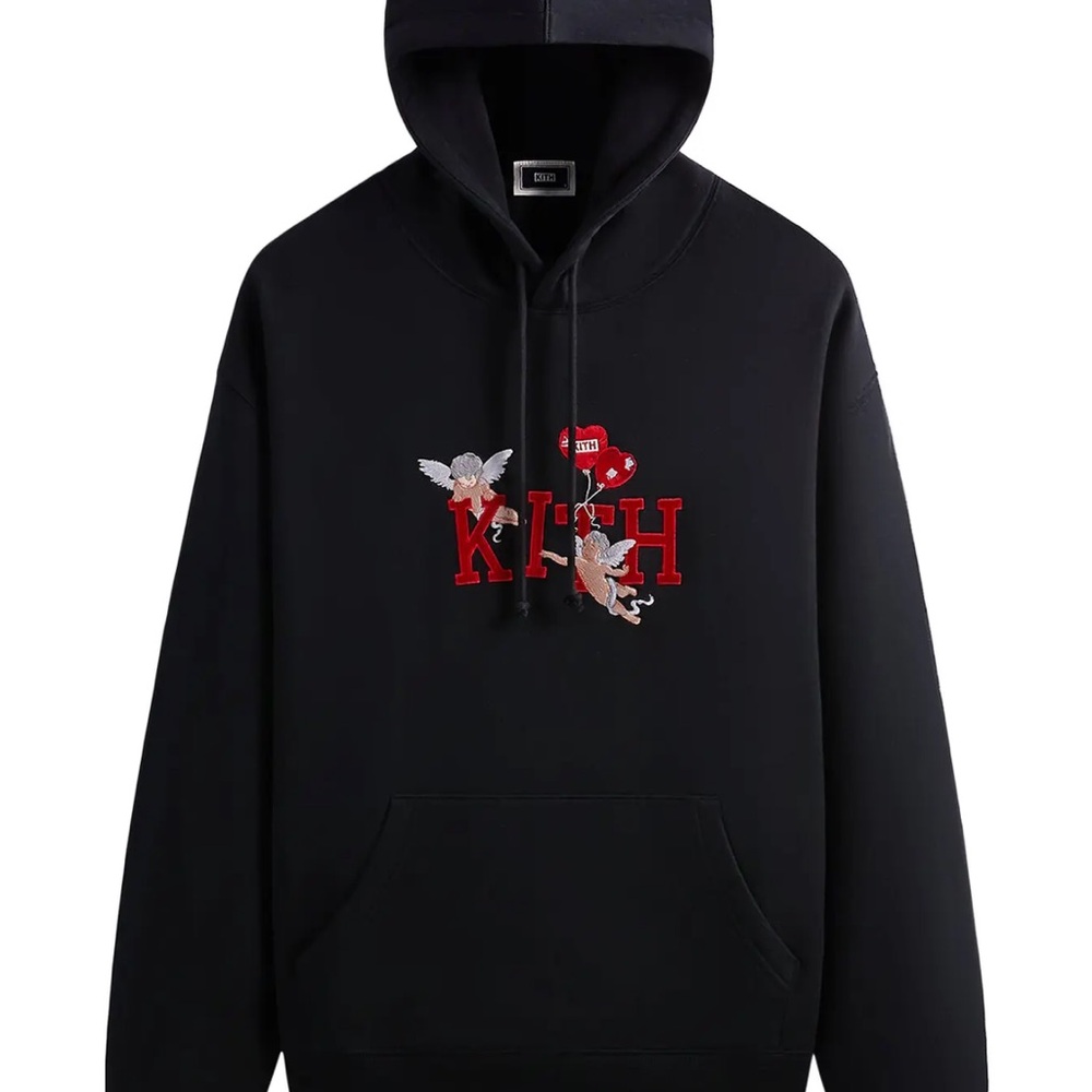 Kith Black Hoodie with Red and Gray Details